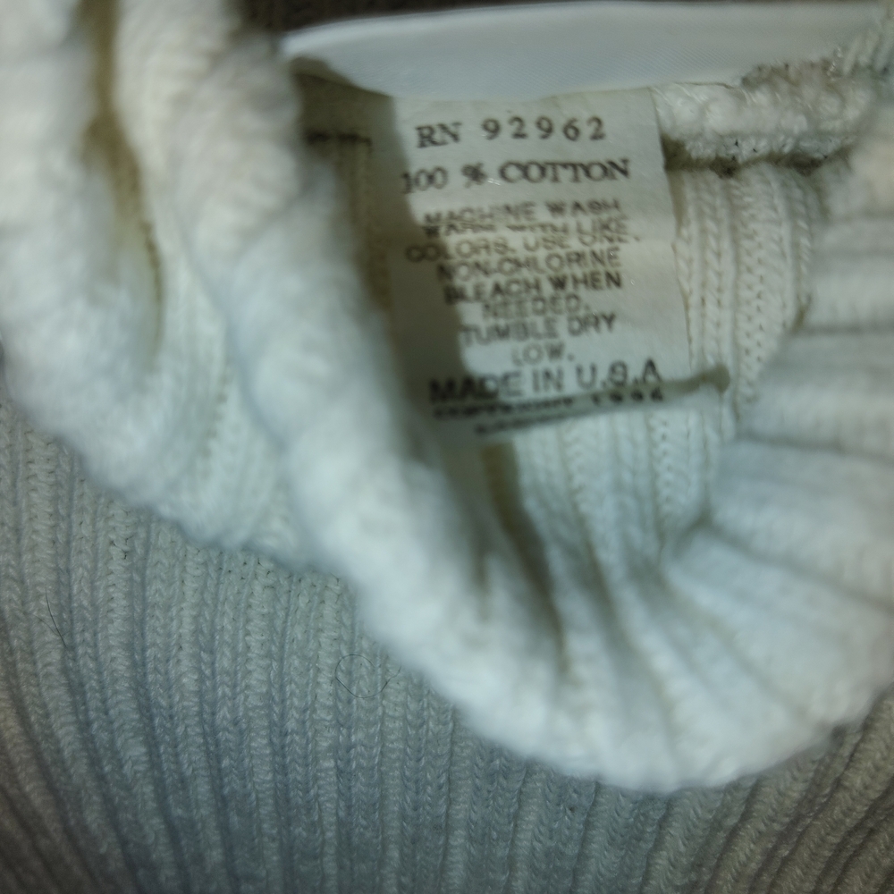 Basic Editions Ivory Ribbed Turtleneck Crop Top - Picture 4 of 4